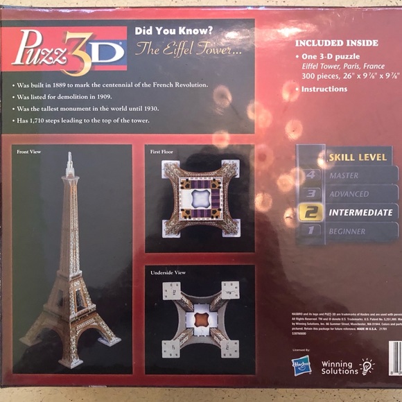 COPY - New Puzz 3D Eiffel Tower Puzzle - Picture 4 of 6